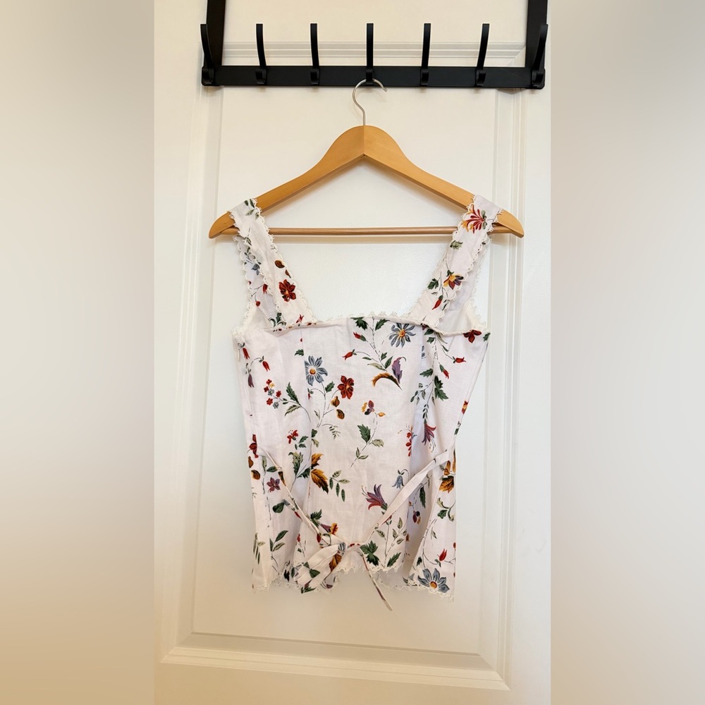 Reformation Viola Linen Top in Corsini. Brand new without tags,  never worn. - Picture 6 of 12